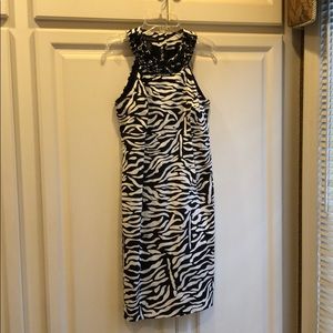 INC animal print dress with rhinestone neck